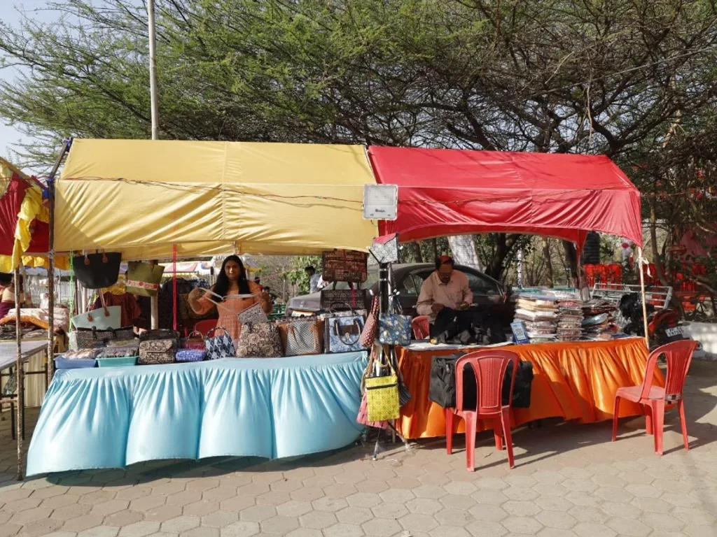 SAANJ women entrepreneurs at a community livelihood market stall